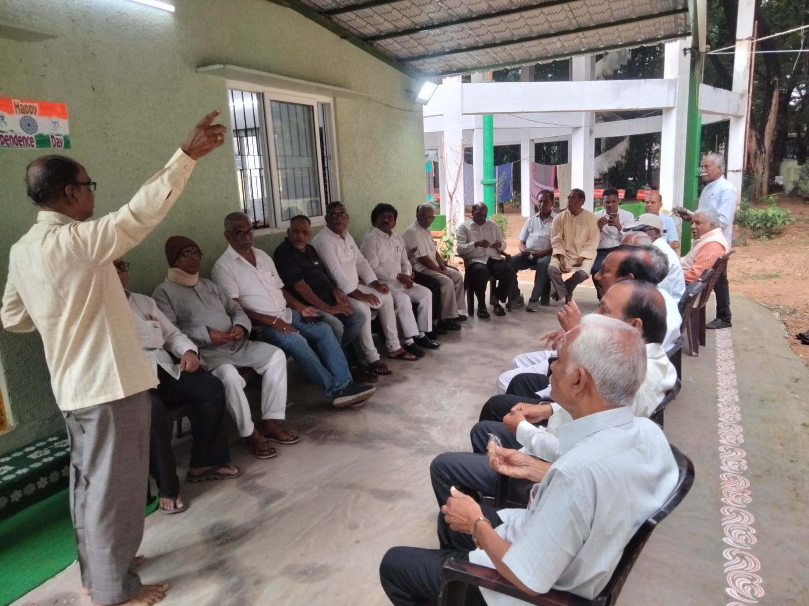 The President requesting all the Senior members to attend the Flag hoisting  at  the colony's Green park.jpg